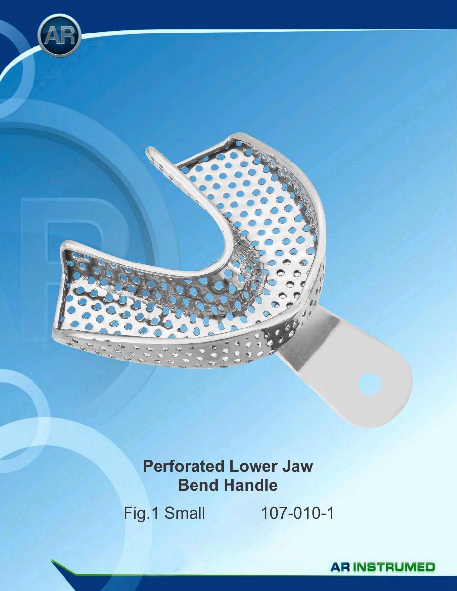 Impression Tray Perforated Lower Jaw Bend Handle Fig.1 Small