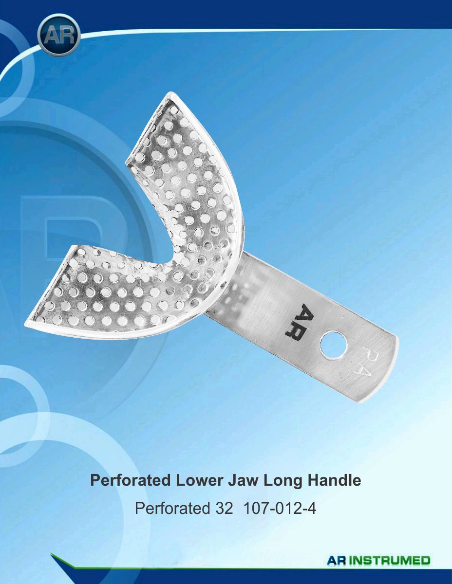 Impression Tray Perforated 32 Lower Jaw Long Handle