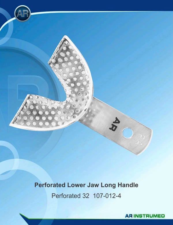 Impression Tray Perforated 32 Lower Jaw Long Handle