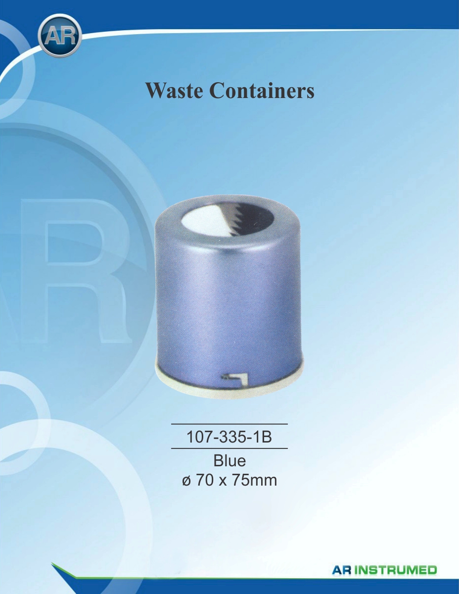 Waste container Blue ø 70 x 75mm – AR Instrumed, Waste Containers & Sharps
