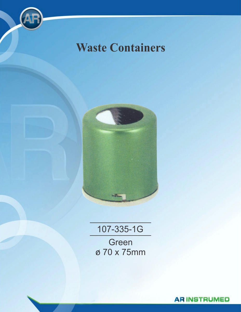Waste container Green ø 70 x 75mm – AR Instrumed, Waste Containers & Sharps