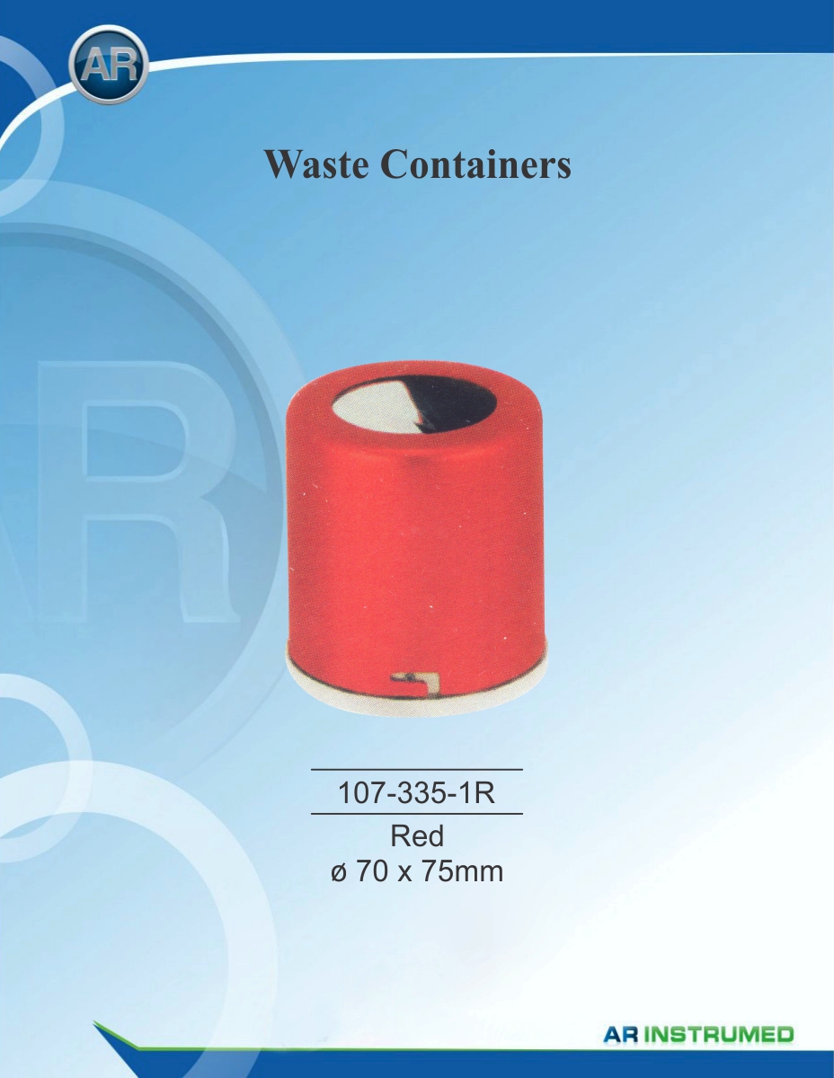 Waste container red ø 70 x 75 mm – AR Instrumed, Waste Containers & Sharps