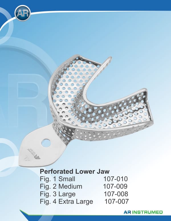 Impression Trays Perforated Lower Jaw Fig.2 Medium