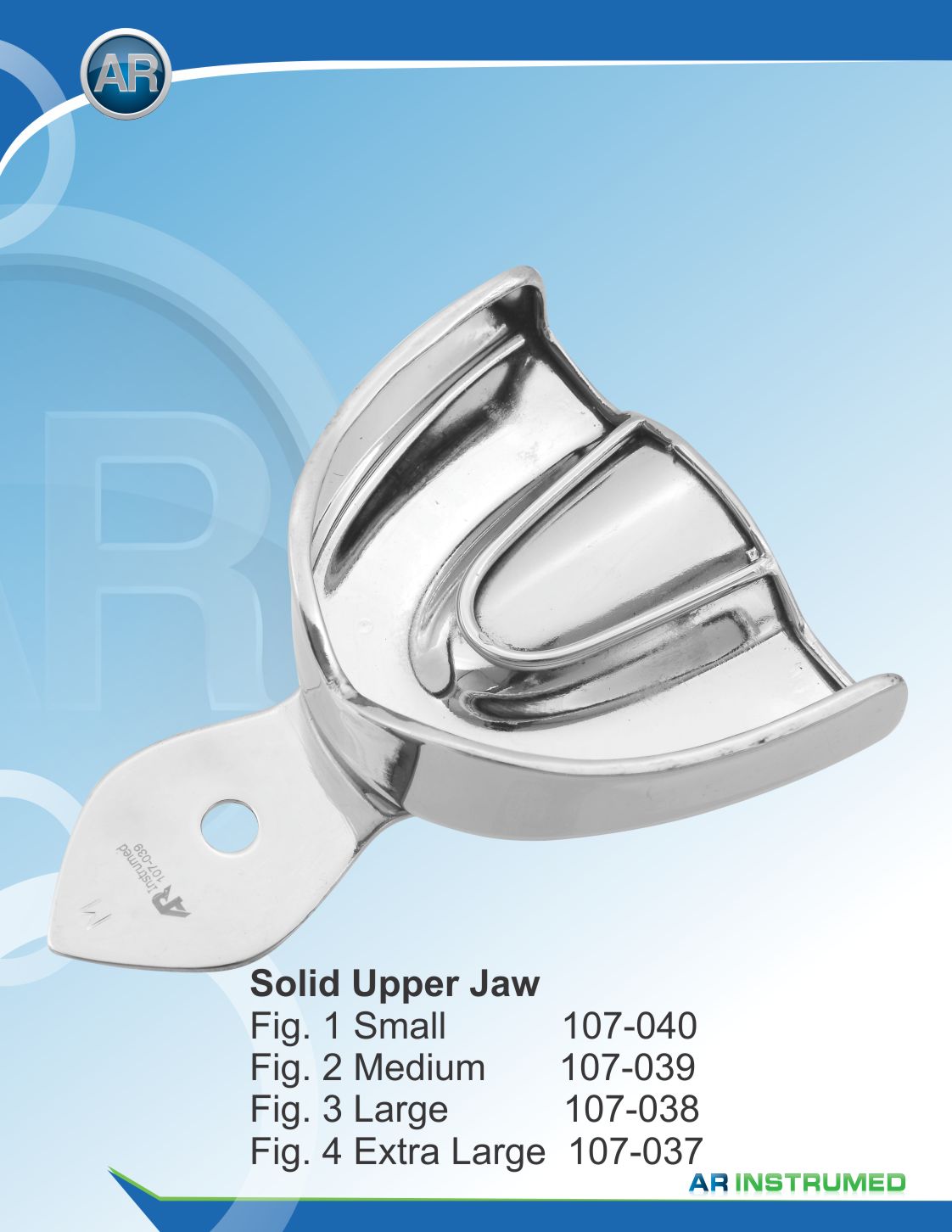 Impression Trays Solid Upper Jaw Fig.4 Extra Large