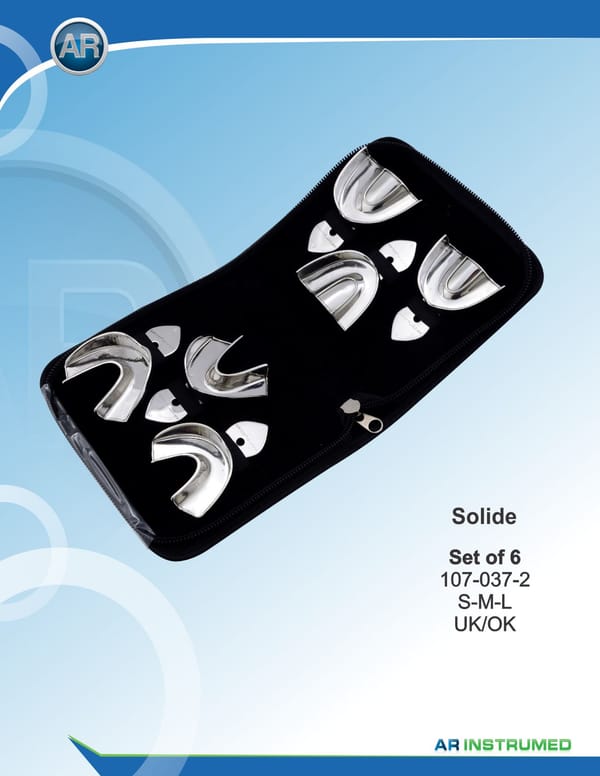 Impression Tray Rimlock Solid Set of 6 S-M-L Upper/Lower