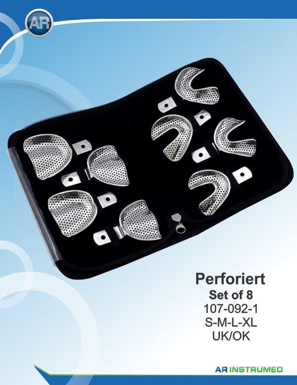 Impression Tray Rimlock Perforated Set of 8 S-M-L-XL Upper/Lower