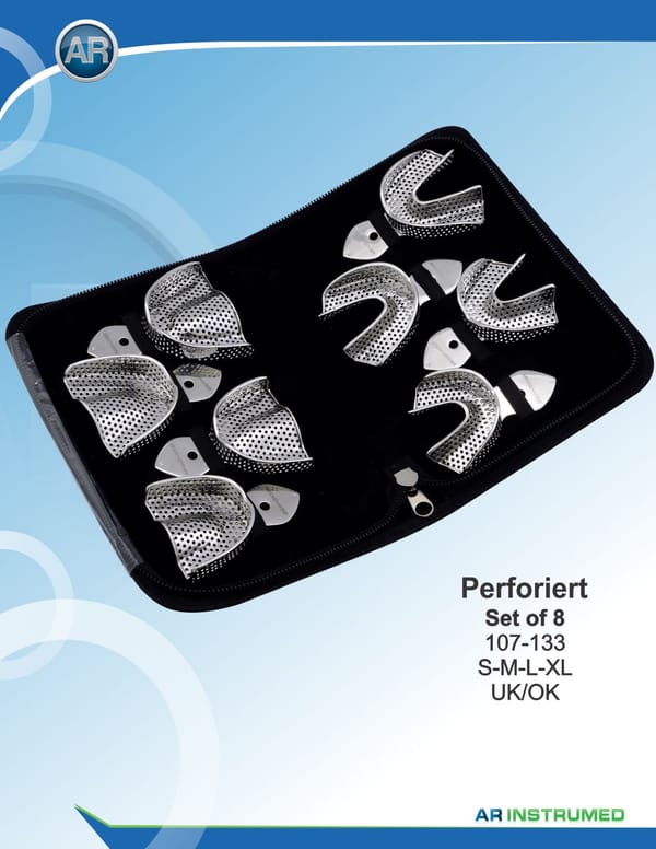 Impression Tray Rimlock Perforated Set of 8 S-M-L-XL Upper/Lower