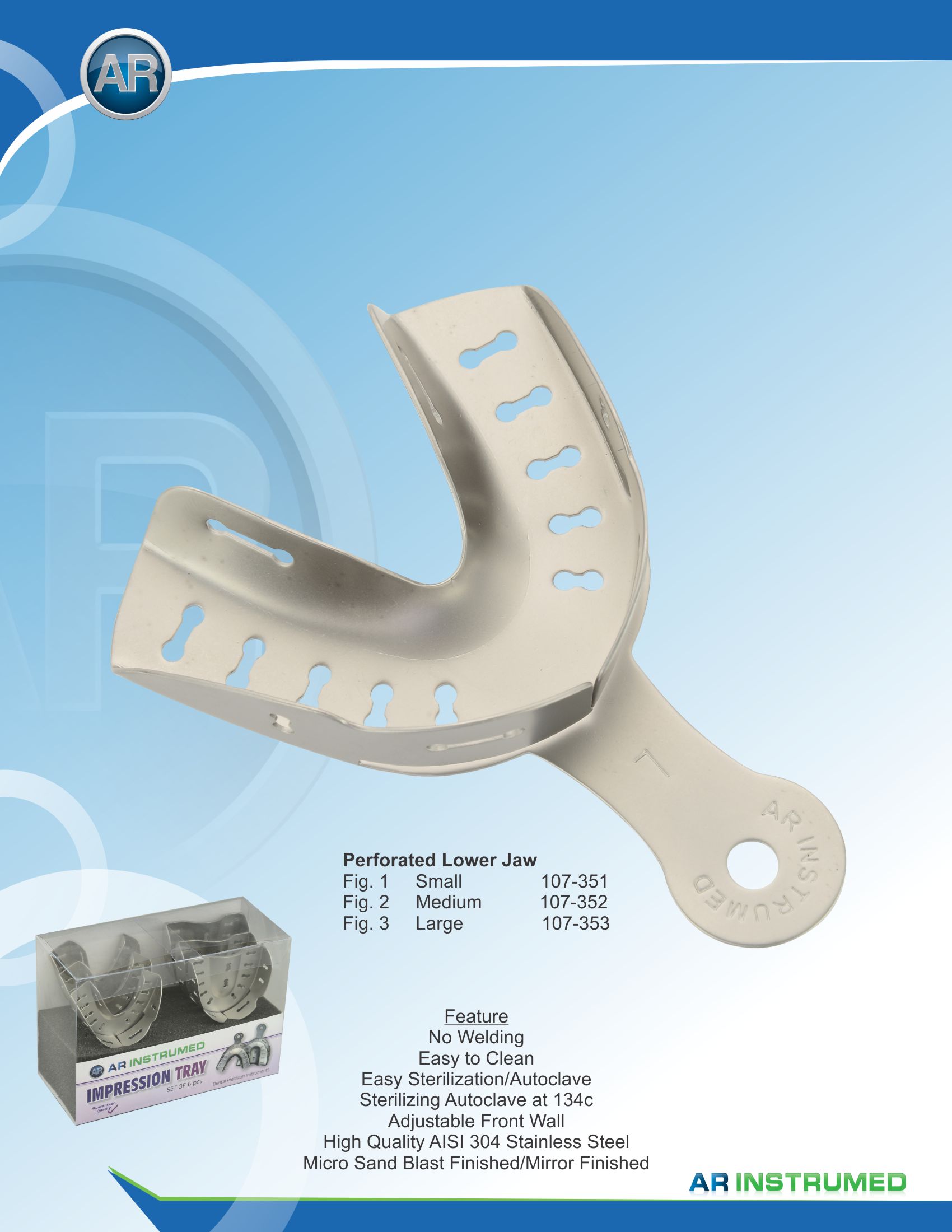 Impression Trays Perforated Lower Jaw Fig.2 Medium