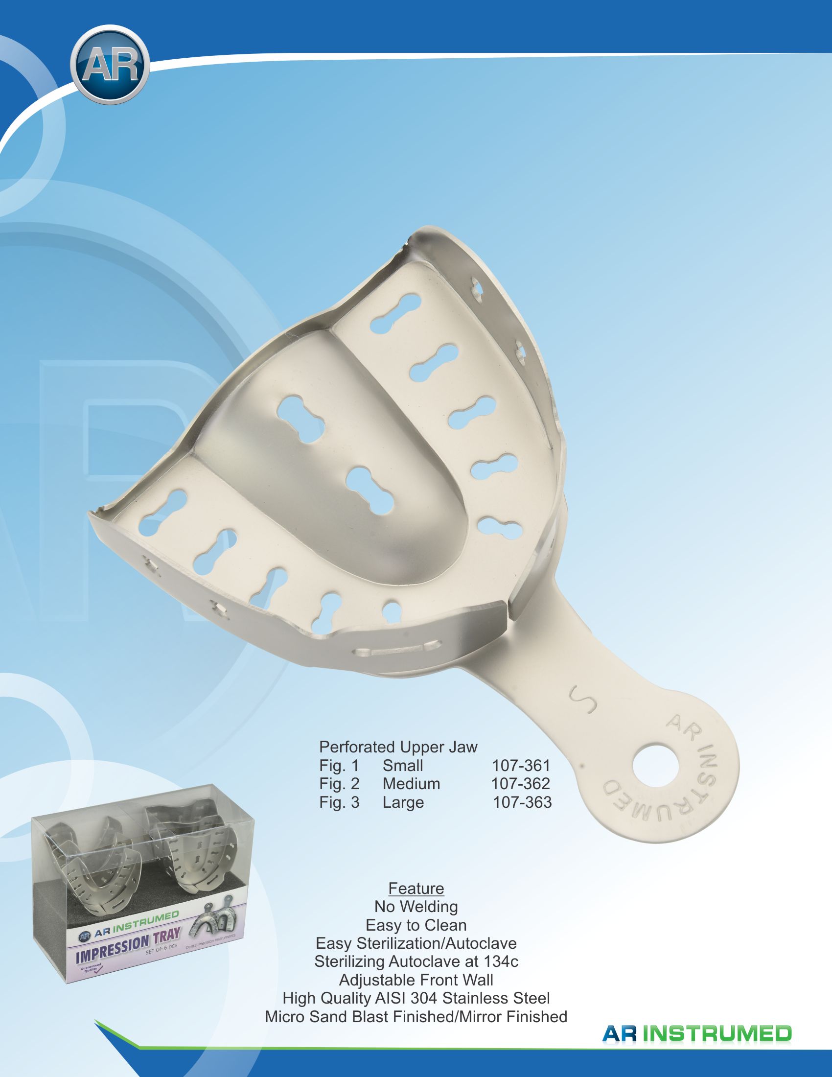 Impression Trays Perforated Upper Jaw Fig.2 Medium