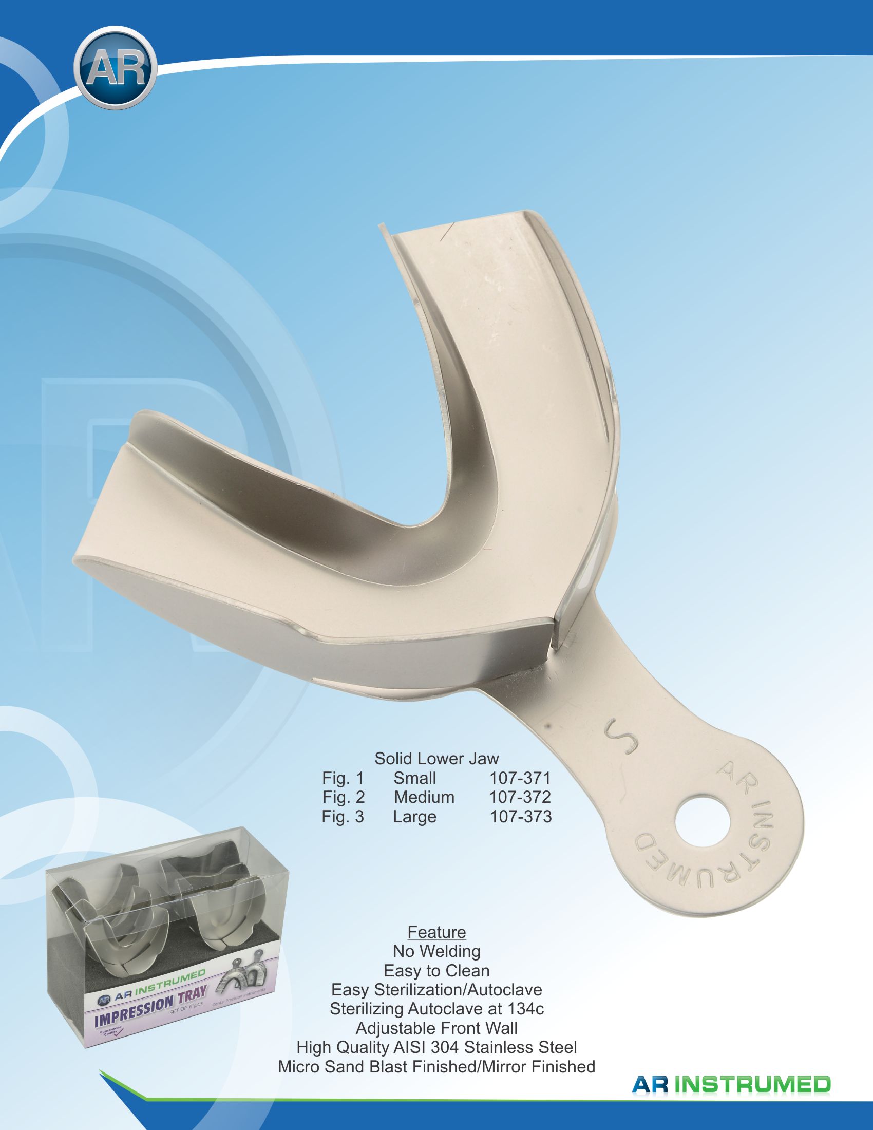 Impression Trays Solid Lower Jaw Fig.3 Large