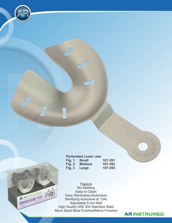 Impression Trays Perforated Lower Jaw Fig.2 Medium