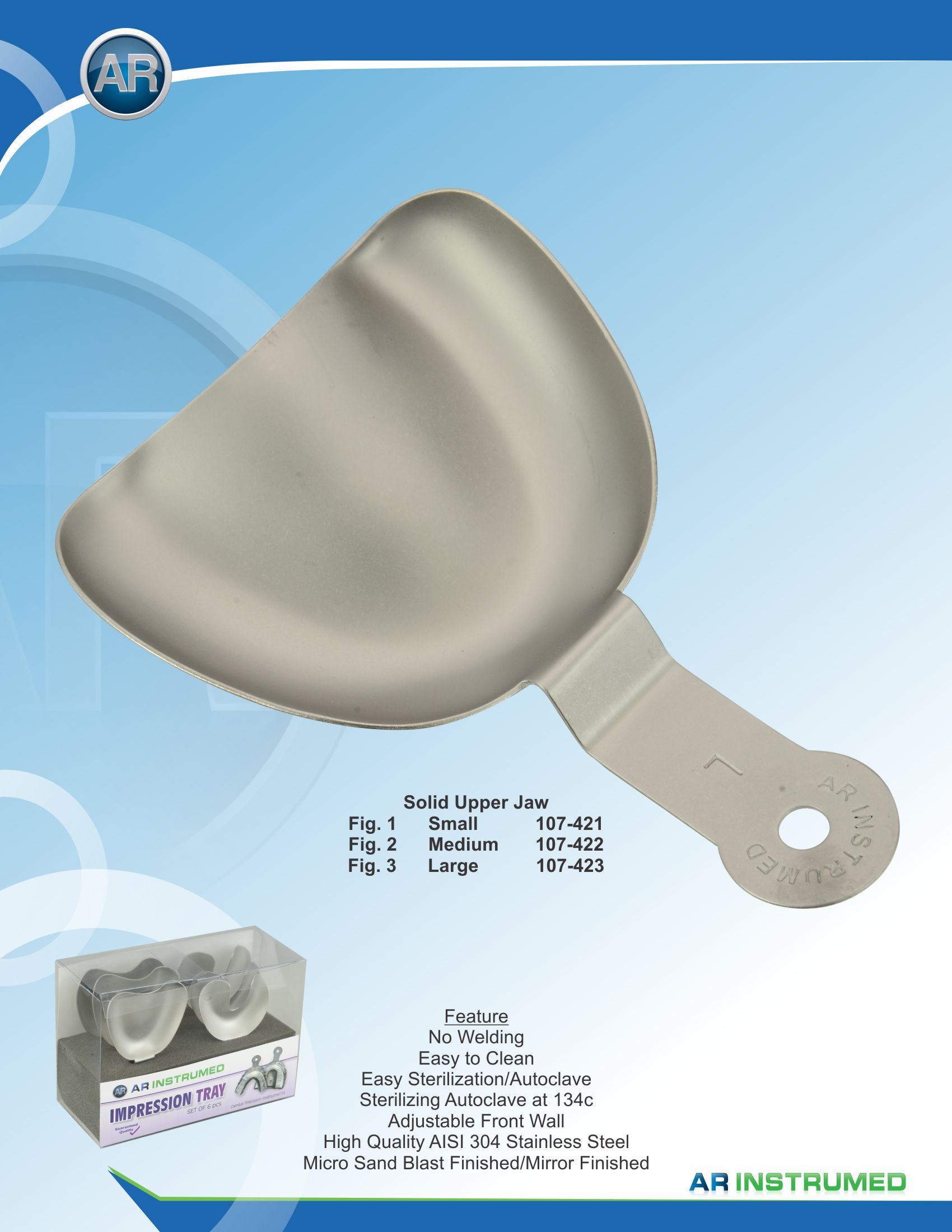 Impression Trays Solid Upper Jaw Fig.2 Medium