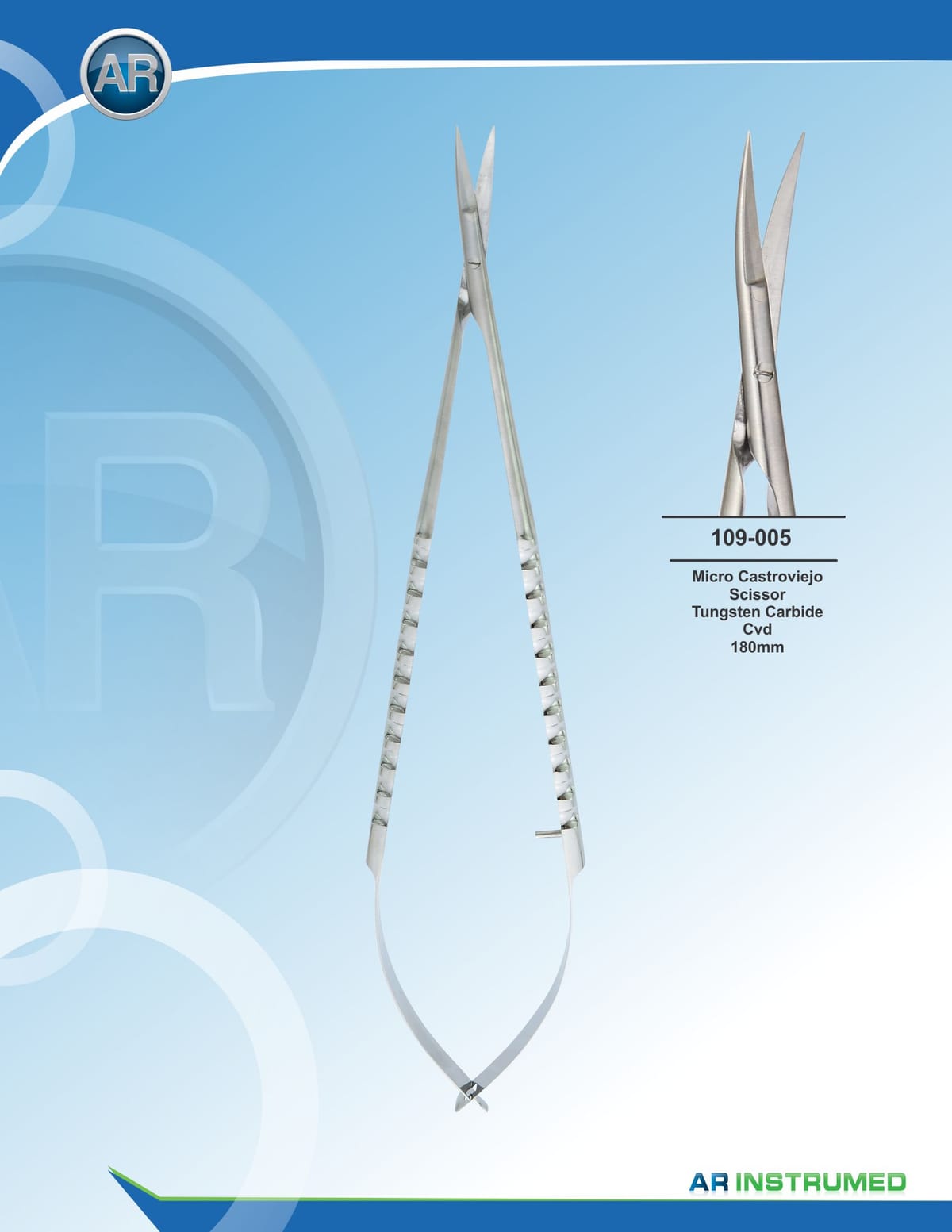 Micro Castroviejo Scissor Curved 18cm – AR Instrumed, Surgical Instruments