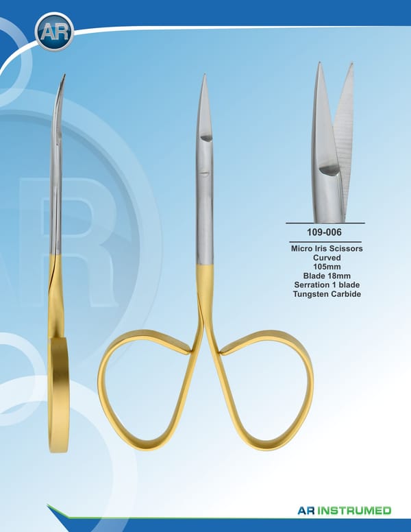 Micro Iris Scissor Curved 10.5cm Blade 18mm Serration 1 Blade