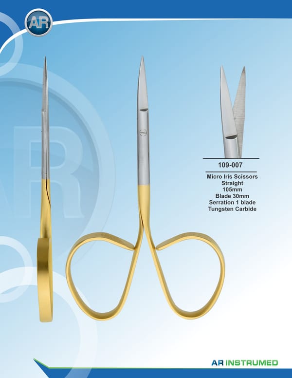 Micro Iris Scissor Straight 10.5cm Blade 30mm Serration 1 Blade