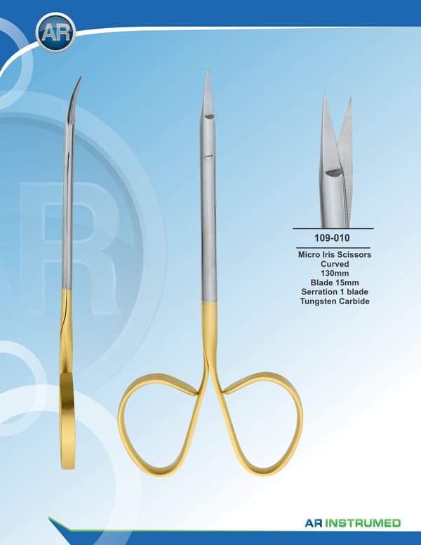 Micro Iris Scissor Curved 13cm Blade 15mm Serration 1 Blade