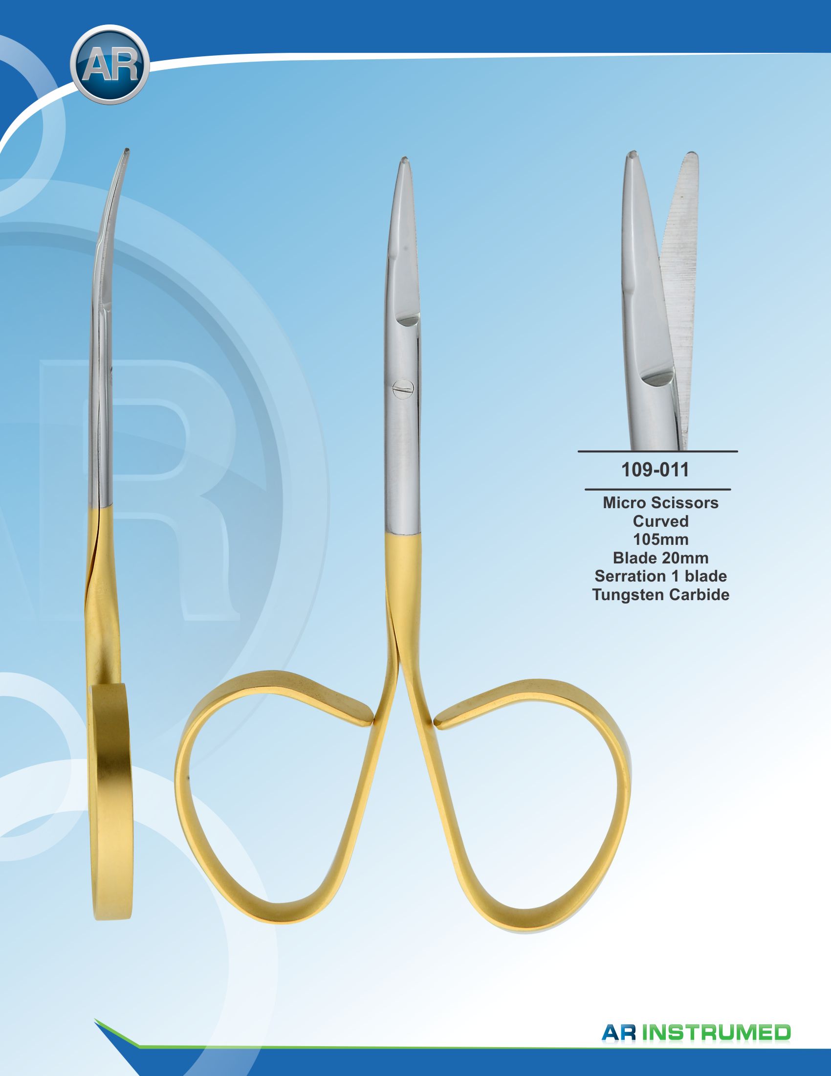 Micro Scissor Curved 10.5cm Blade 20mm Serration 1 Blade