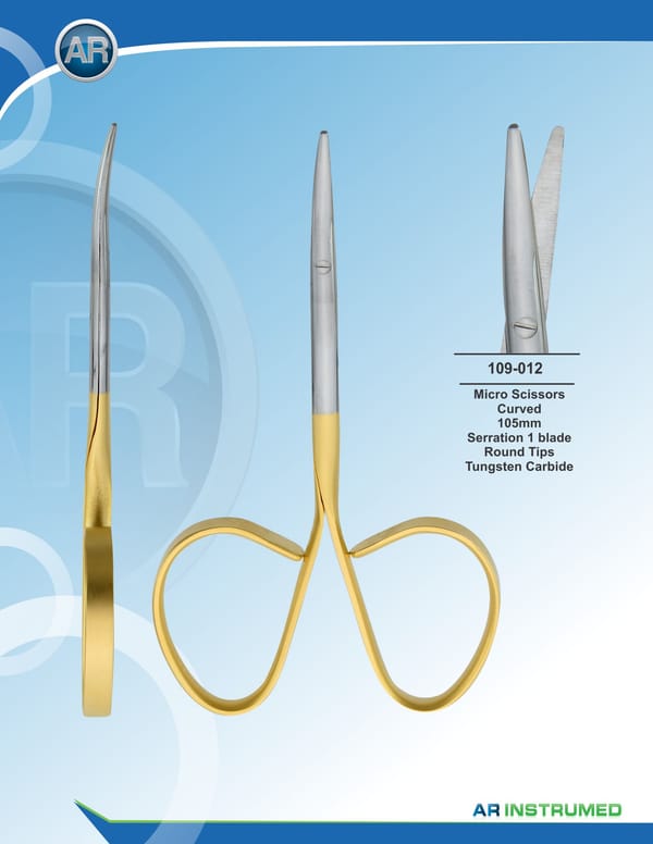 Micro Scissor Curved 10.5cm Serration 1 Blade Round Tips