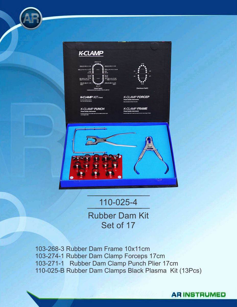 Rubber Dam Kit Set of 17 – AR Instrumed, Rubber Dam Materials & Accessories