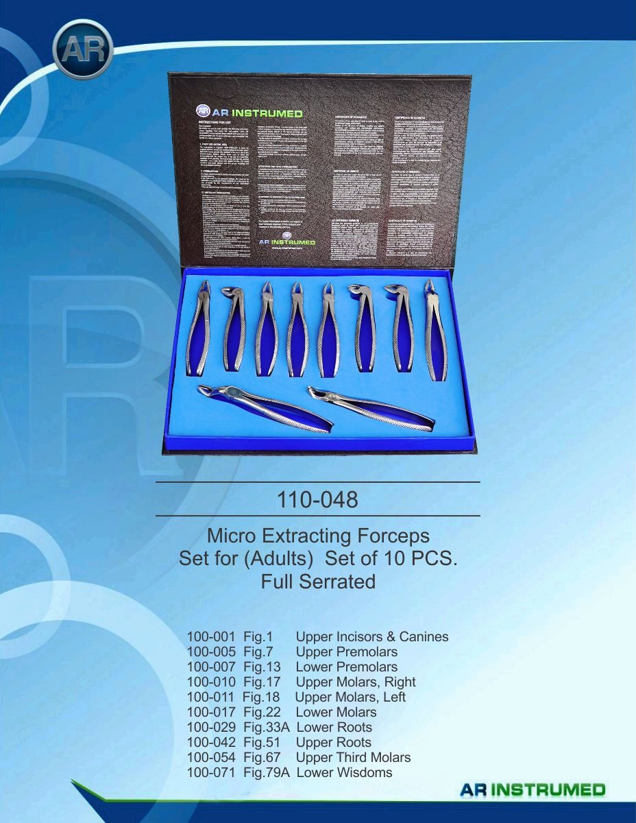 Extracting Forceps Set for (Adults) Set of 10 PCS Full Serrated