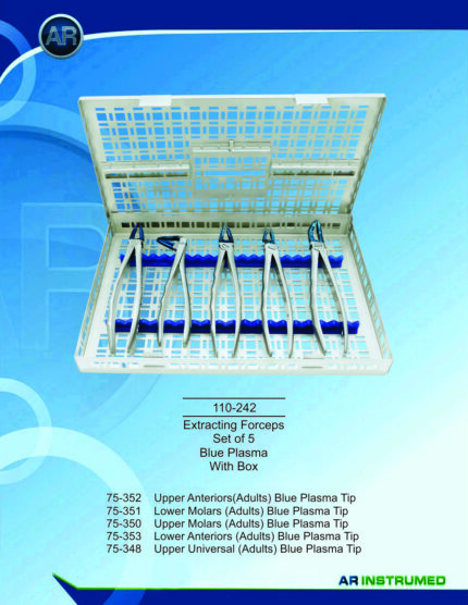 Extracting Forceps Set of 5 Blue Plasma With Box