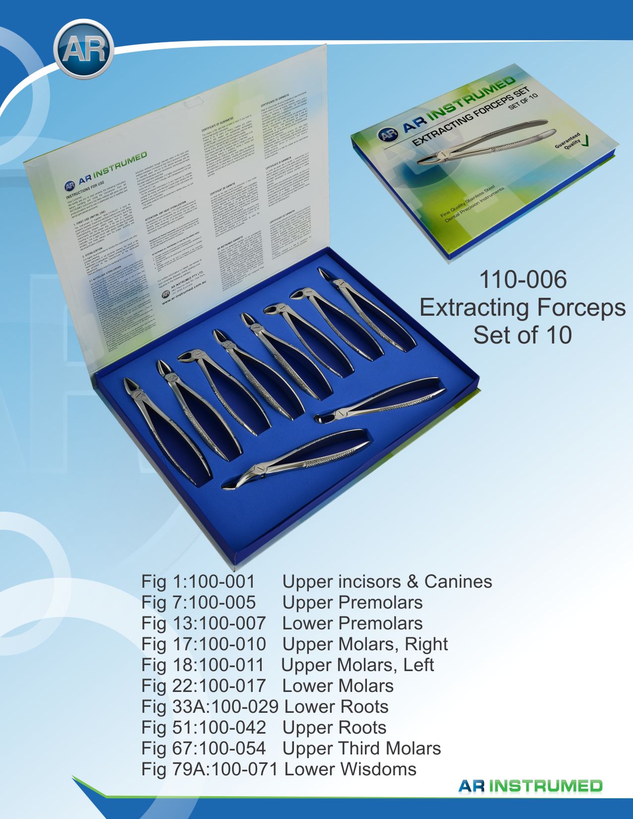 Dental pliers set of 10 pieces
