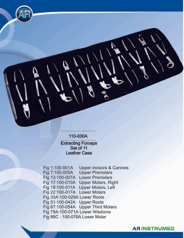 Extracting Forceps Standard Set of 11 Leather Case
