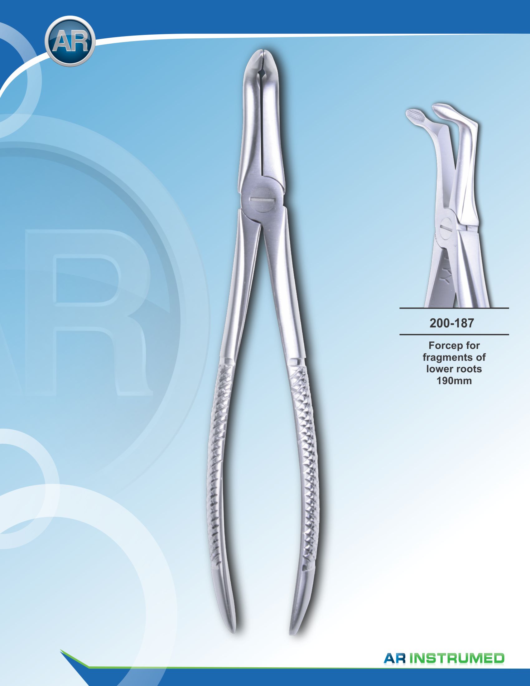 Forcep for Fragments of Lower Roots 19cm