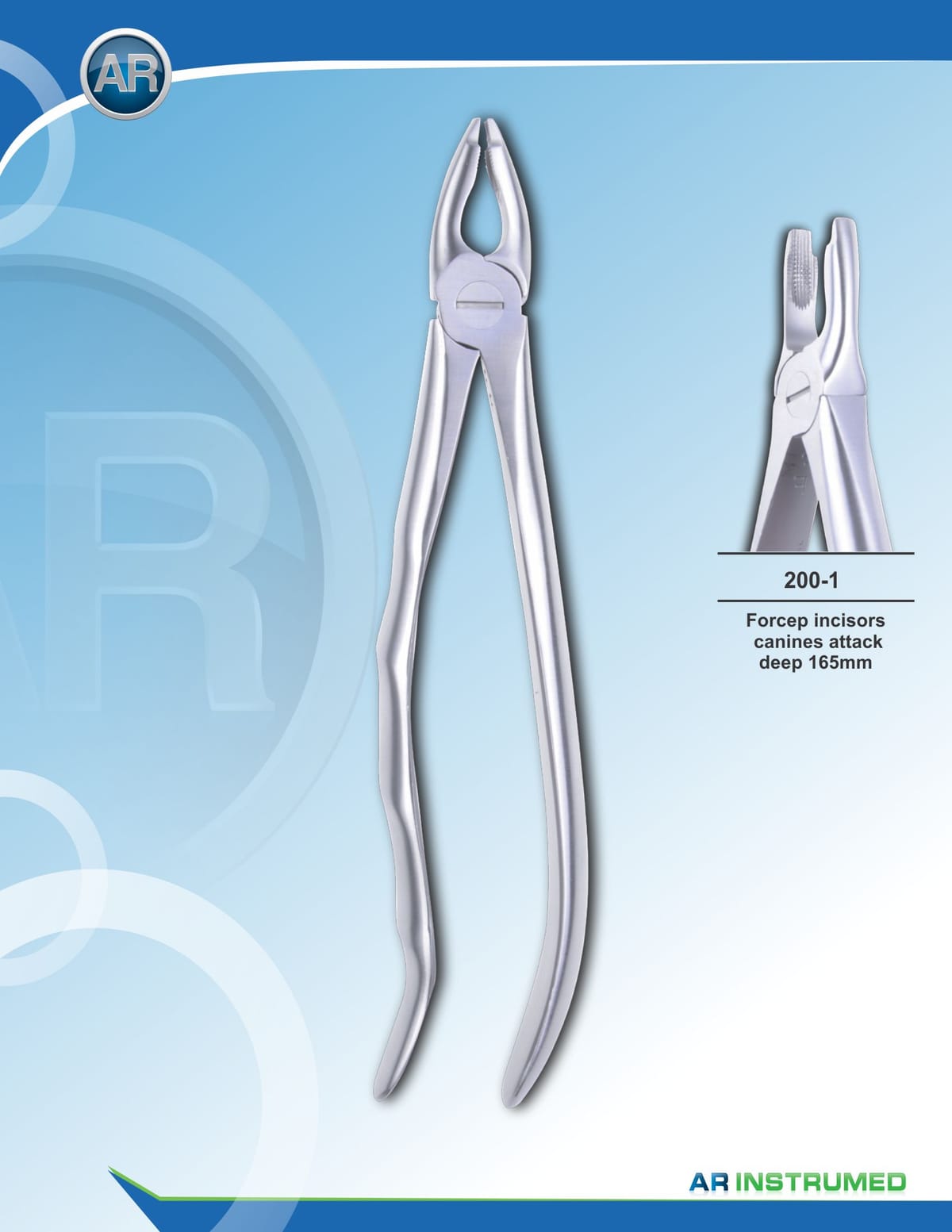 Forcep Incisors Canines Attack Deep 16.5cm – AR Instrumed, Extraction Forceps