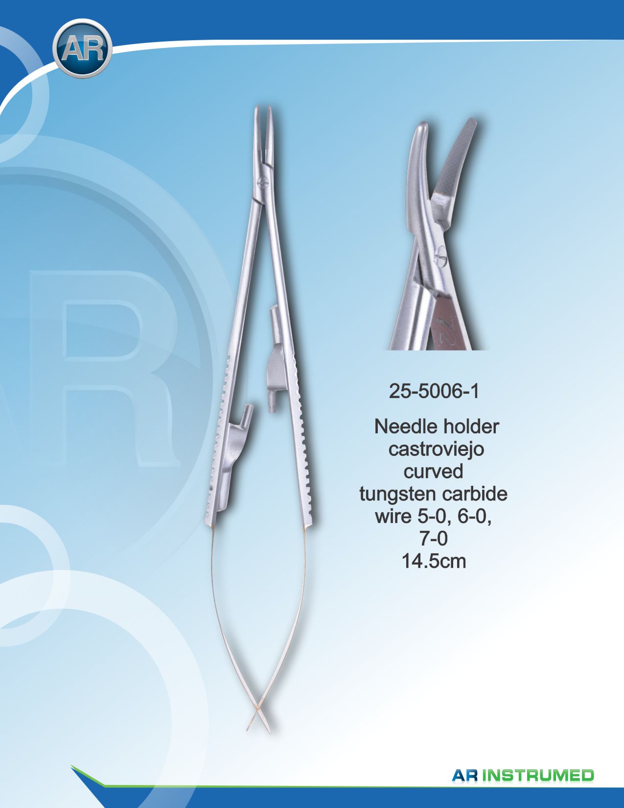 Needle Holder Castroviejo Curved Wire 5-0,6-0,7-0 14.5cm