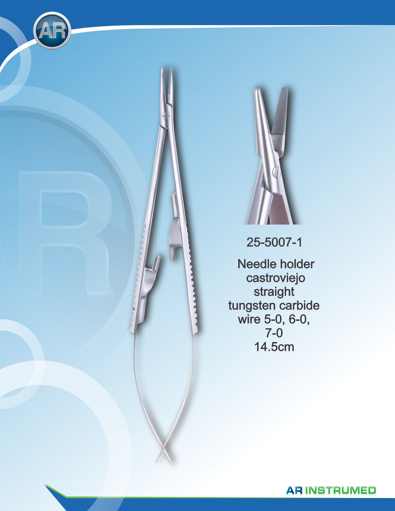 Needle Holder Castroviejo Straight Wire 5-0,6-0,7-0 14.5cm