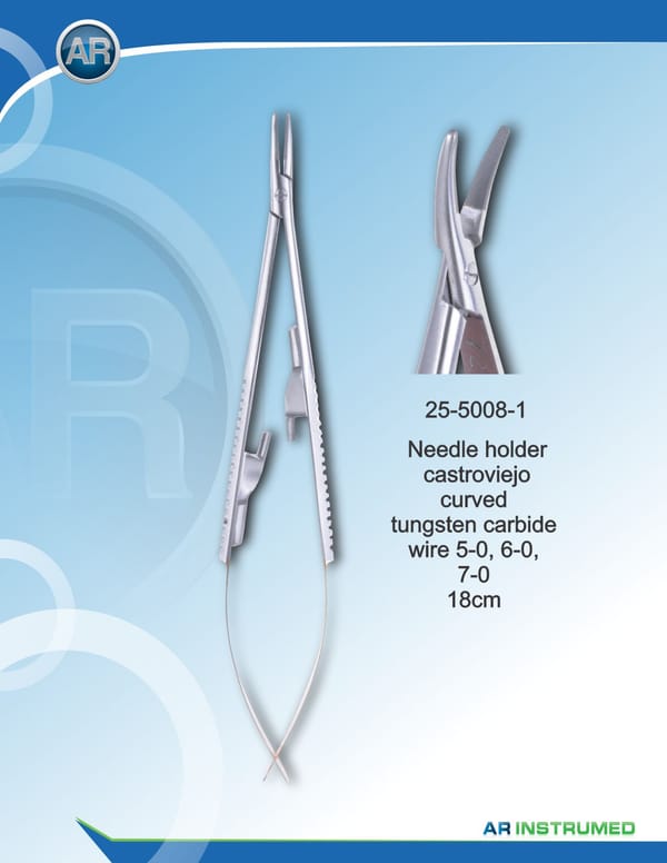 Needle Holder Castroviejo Curved wire 5-0,6-0,7-0 18cm