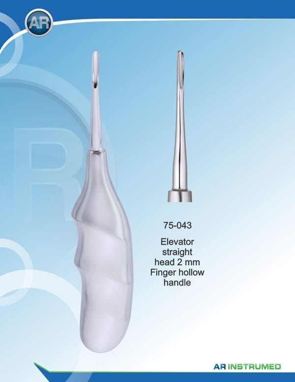 Elevator Straight Head 2mm Finger Hollow Handle