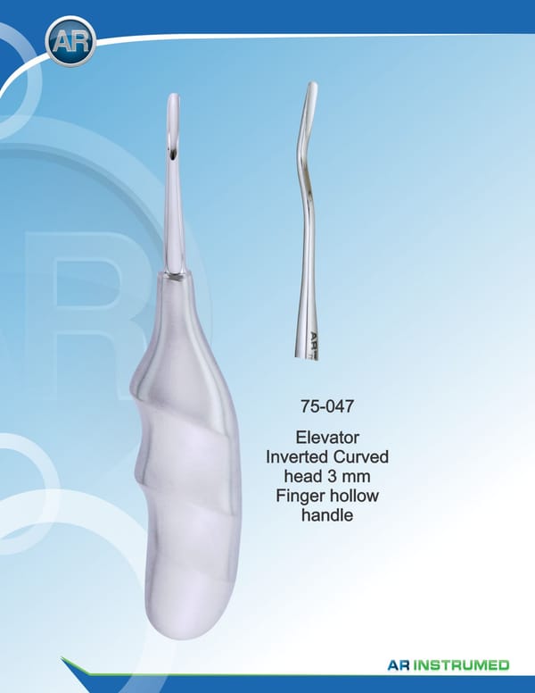 Elevator Inverted Curved Head 3mm Finger Hollow Handle