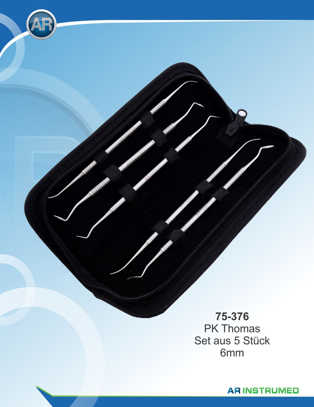 P.K Thomas Set of 5 6mm Handle Leather Case