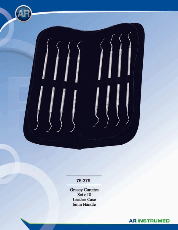 Gracey Curettes Set of 8 Leather Case 6mm Handle