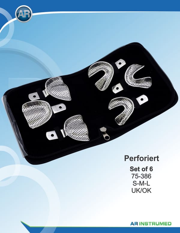 Impression Tray Rimlock Perforated Set of 6 S-M-L Upper/Lower