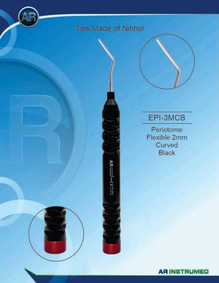 Periotom flexibel 2 mm gebogen schwarz