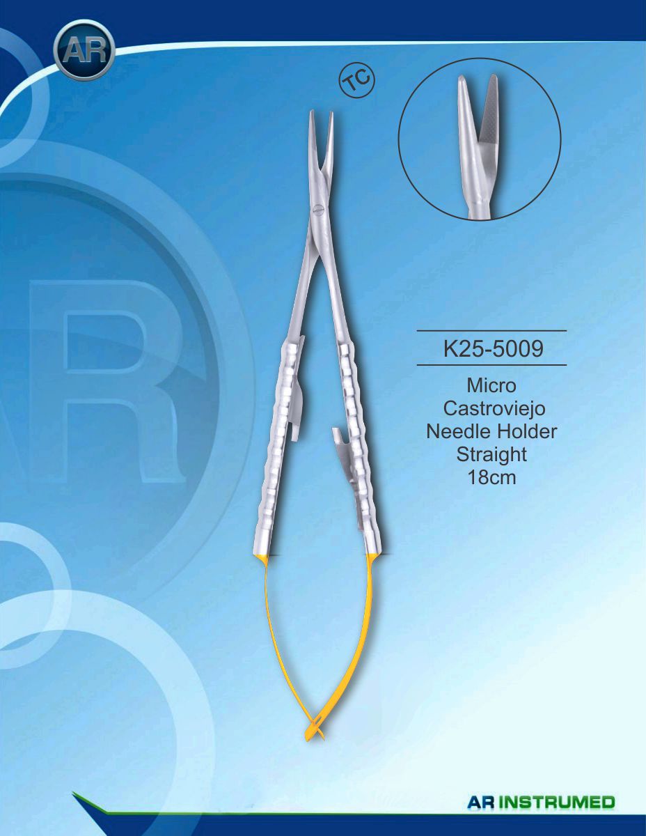 Micro Castroviejo Needle Holder Straight 18cm (TC)