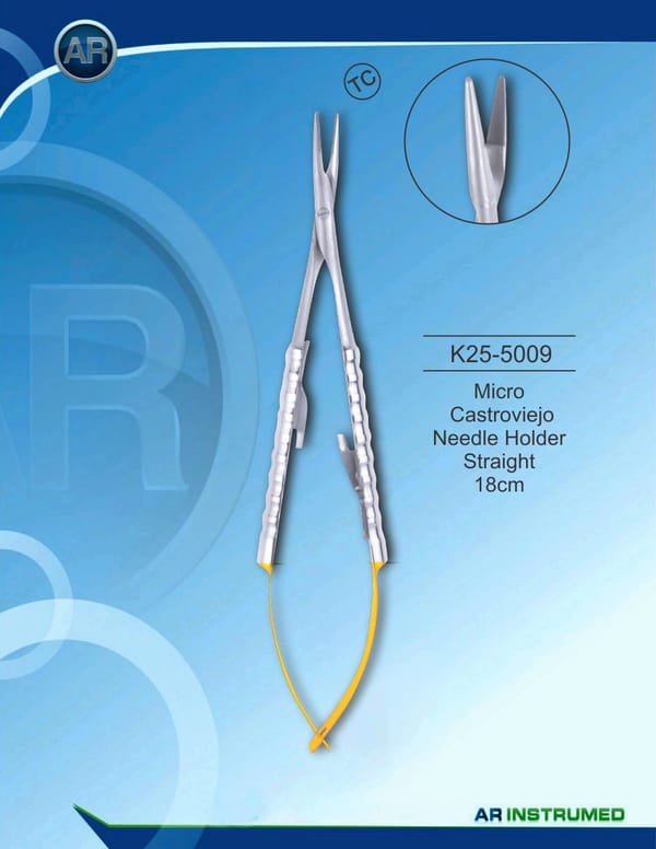 Micro Castroviejo Needle Holder Straight 18cm (TC)