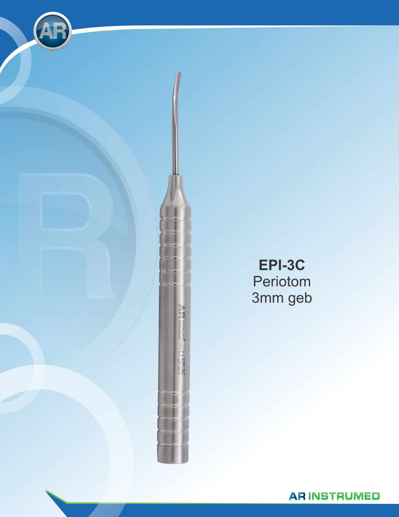 Periotome Flexible 3mm Curved – AR Instrumed, Surgical Hand Instruments