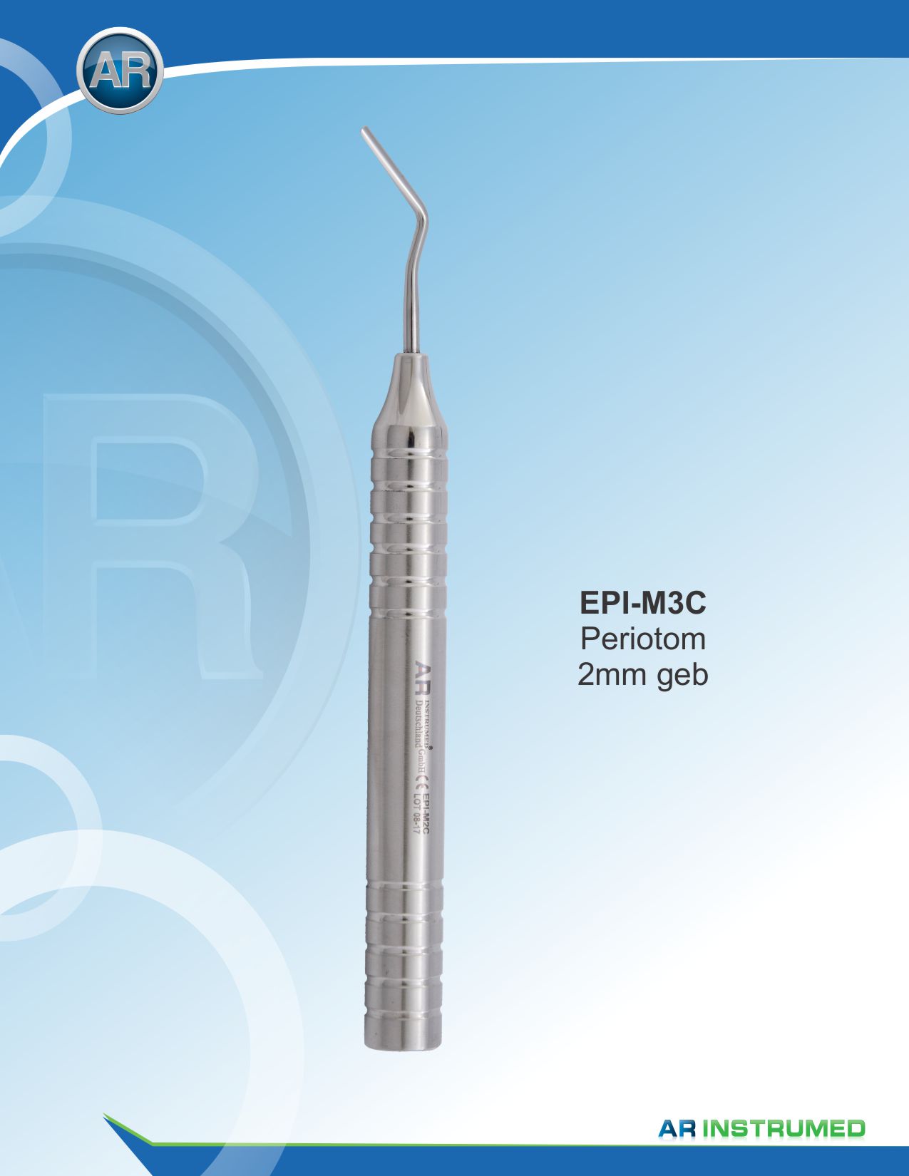 Periotome Flexible 2mm Curved – AR Instrumed, Surgical Hand Instruments