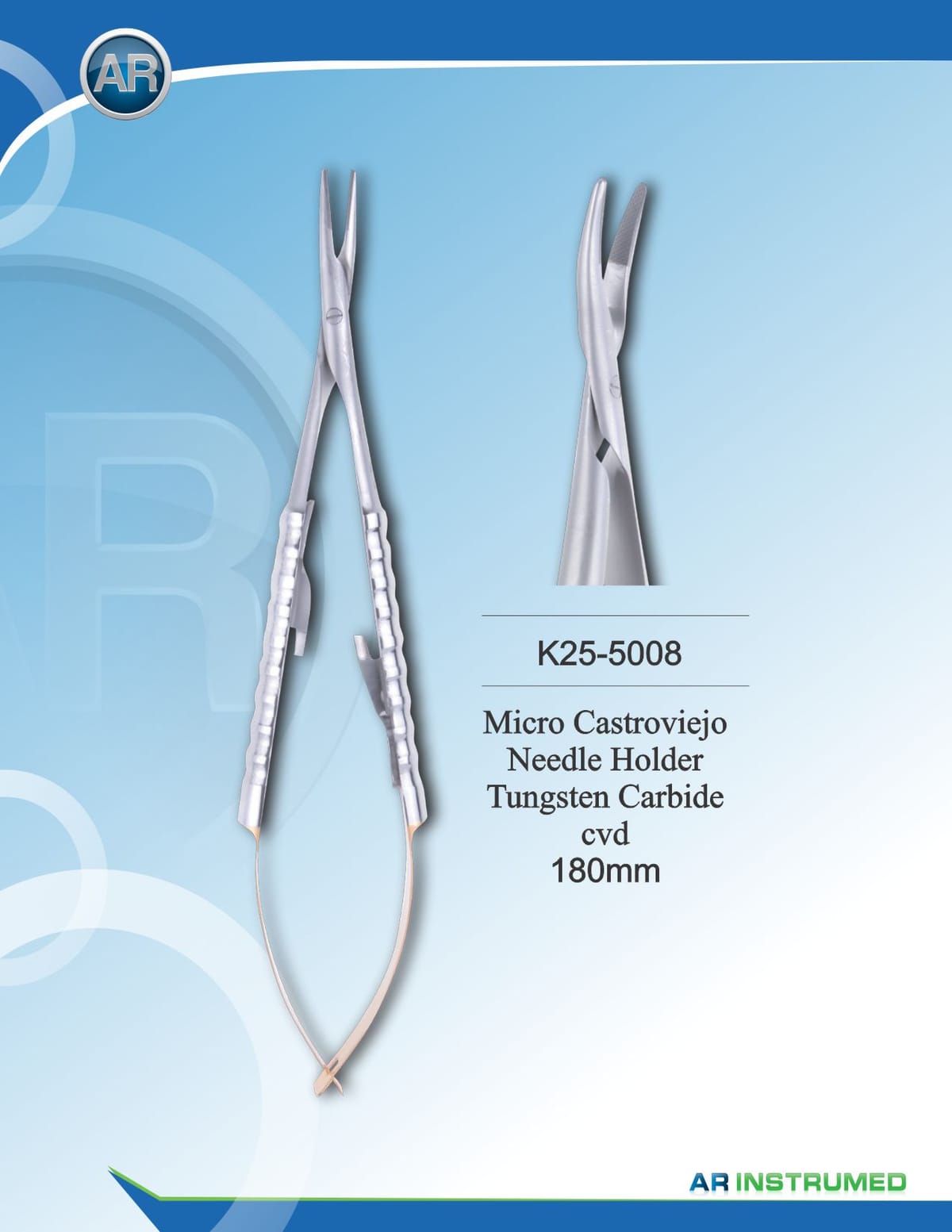 Micro Castroviejo Needle Holder Curved 18cm – AR Instrumed, Surgical Instruments