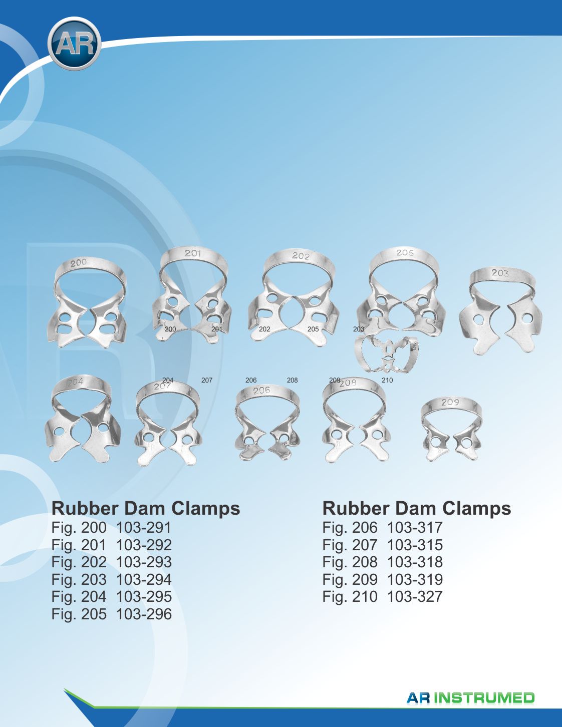 Rubber Dam Clamps Set of 13 Pcs 1 Tray – AR Instrumed, Dental Dam Clamps & Forceps