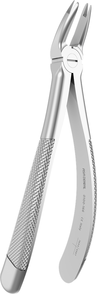 Universal-Extraktionszange für OK-Zähne, v. a. Molaren und Prämolaren - 17,1 cm - mit geriffelten Spitzen 0100-166