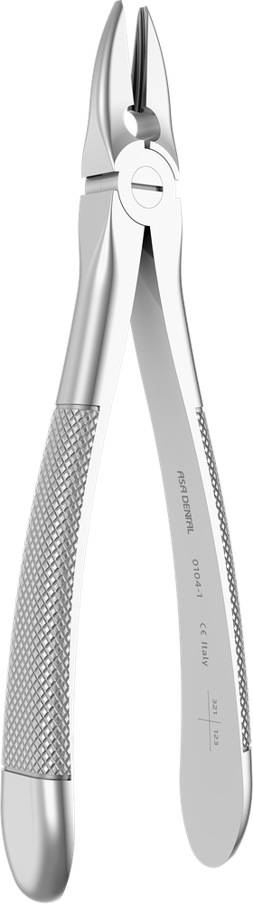Universal-Extraktionszange für OK-Frontzähne - 17.2 ± 0.2 cm - mit geriffelten Spitzen 0104-1 – ASA Dental S.p.A. Uninominale