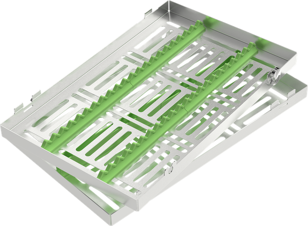 Grün - LARGE 288x182x34 mm - für 20 Instrumente mit Silikon-Schiene 2770-1V