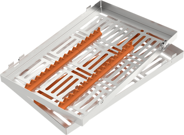 Orange - LARGE 288x182x34 mm - für 15 Instrumente mit Silikon-Schiene 2770-2A