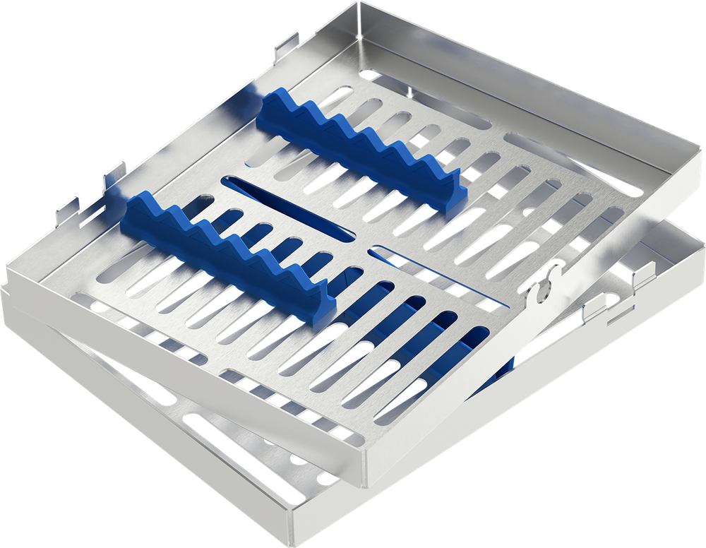 Blau - MEDIUM 182x144x34 mm - für 5 Instrumente mit Silikon-Schiene 2771-2 – ASA Dental S.p.A. Uninominale