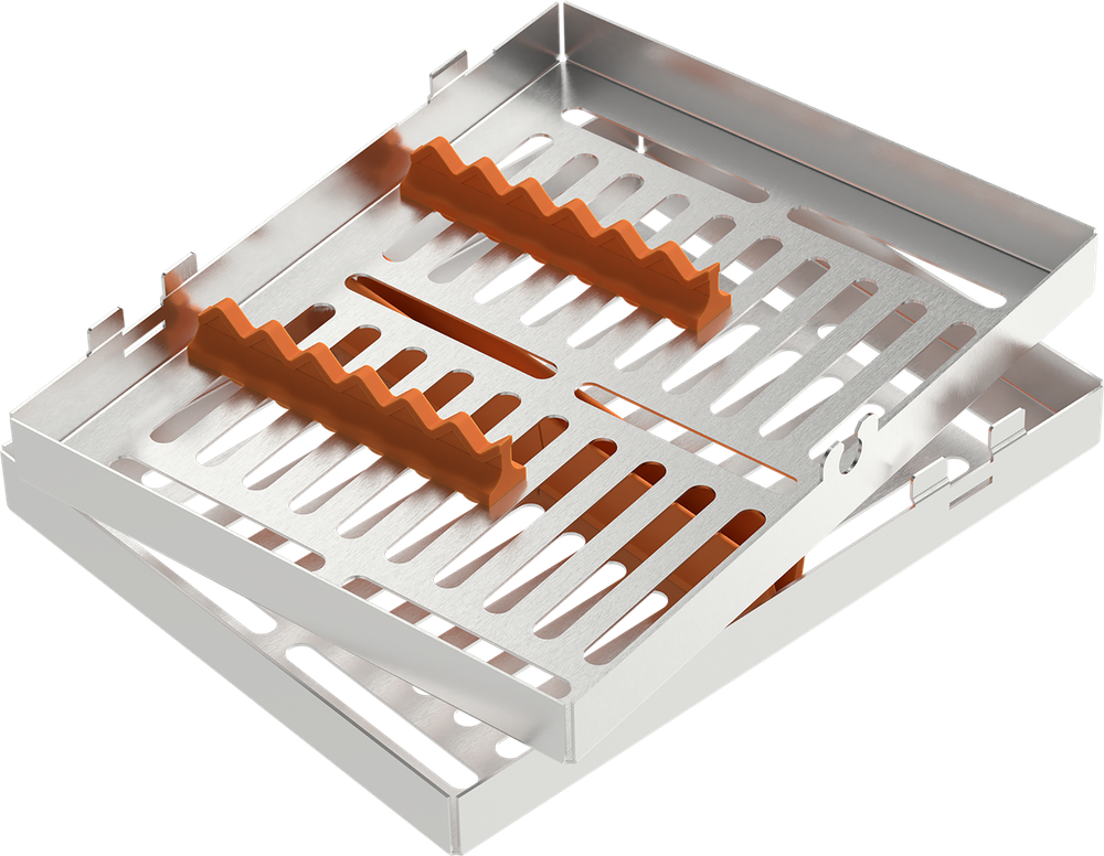 Orange - MEDIUM 182x144x34 mm - für 5 Instrumente mit Silikon-Schiene 2771-2A – ASA Dental S.p.A. Uninominale